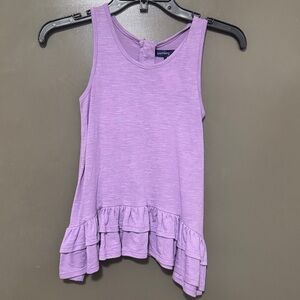 Purple Sleeveless Ruffle Top